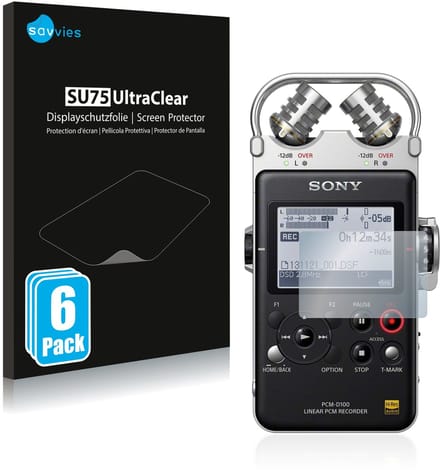 Savvies - Screenprotector voor Sony PCM D100 - Folie Beschermfolie transparant 6 Stuks