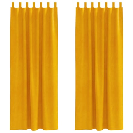 vidaXL - Gordijnen - 2 - st - Mosterdgeel - 140 - x - 245 - cm - fluweel