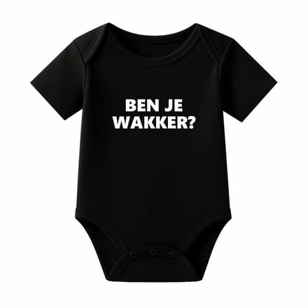 Romper Ben je wakker? - zwart - korte mouw