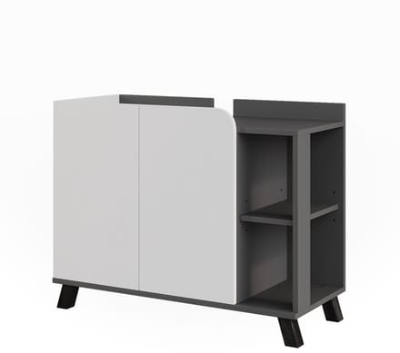 Vicco Karen Wastafelonderkast – 80 x 65 cm met 2 deuren Antraciet/wit