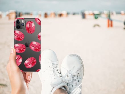 Apple iPhone 11 Pro Max Siliconen Case Pink Macarons