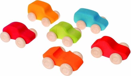 Grimm's 6 Gekleurde Houten Auto's