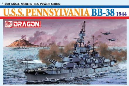 Dragon Modelbouwpakket Schepen - 7041 USS Pennsylvania BB-38 - 1944 - Slagschip Pennsylvania-klasse Plastic - 1:700 - Modelbouw