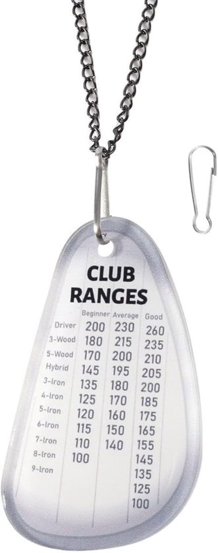 Jhubersproducts - Golf Club Range Chart Card - Acryl Yardage Kaart
