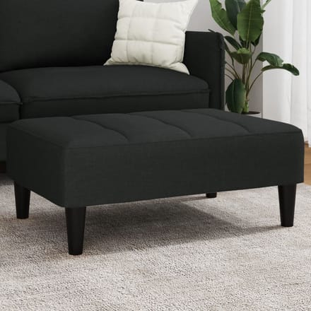 vidaXL - Voetenbank - 77x55x31 - cm - fluweel - zwart