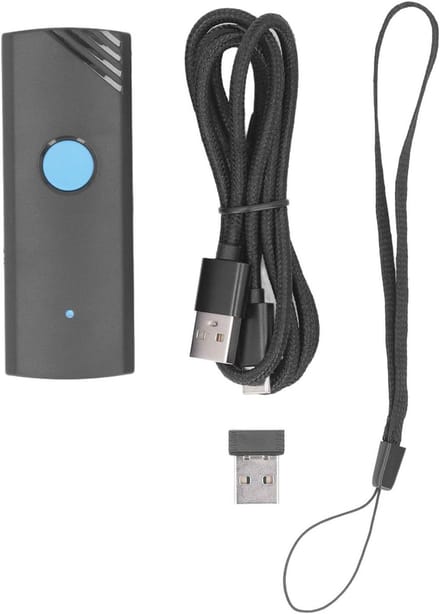 Draadloze Barcode Scanner - Mini Code Reader - Snel Scannen - 2D QR Code Lezer - 50m Bereik - Zwart