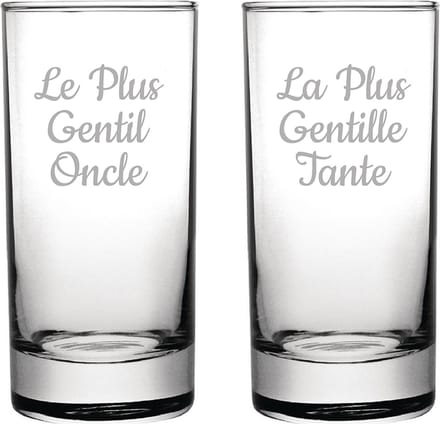 Longdrinkglas gegraveerd - 28,5cl - Le Plus Gentil Oncle & La Plus Gentille Tante