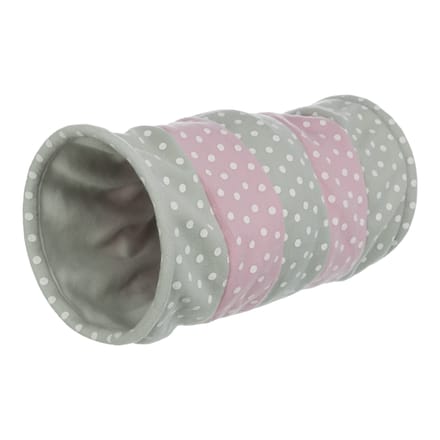 Trixie Playing tunnel fleece ø 25 × 50 cm light grey/pink