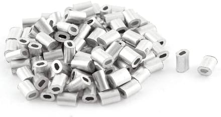 Ovale Aluminium Kousen voor 0.5mm Draad Touw - 100 Stuks
