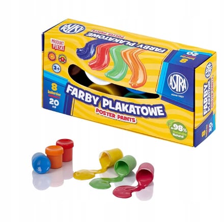 Astra Plakkaatverf Set - 8 Kleuren x 20ml - School & Knutselen