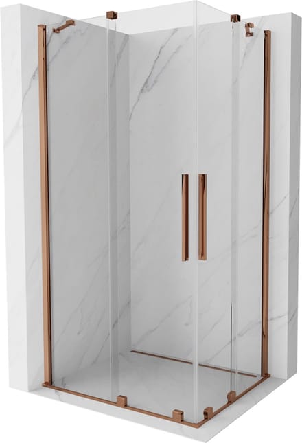 Mexen Velar Duo schuifdouchecabine 100 x 90 , transparant, roségoud - 871-100-090-02-60
