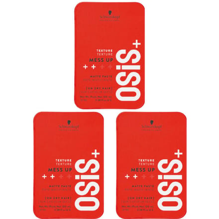3x Schwarzkopf OSiS+ Mess Up Matte Paste 100ml