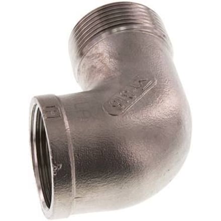 Rp 1 1/4'' x R 1 1/4'' F/M RVS L-Fitting 90graden 10 Bar