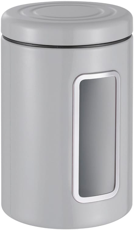 WESCO Classic Line Voorraadbus met Venster | 2 Liter | Metaal - Grijs | Voorraadpot