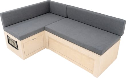 L-vormig camperbed - naturel - 180 x 67 cm - uitschuifbaar tot 120 cm