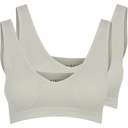 Pieces 2-Pack bralette voorgevormd met vulling - XS - Creme