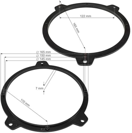 Luidspreker Ringen Adapter voor BMW 3 E46 - Geschikt voor 165mm DIN-Luidsprekers
