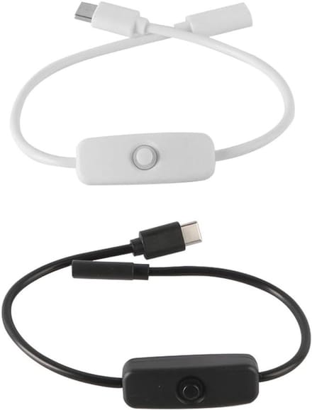 EGoods - Type-C Verlengkabel USB 30 cm - 2 Stuks - Man naar Vrouw - Met 501 Knop Schakelaar