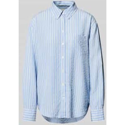 relaxed fit blouse van lyocell met button-downkraag