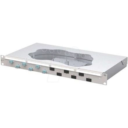 Metz Connect OpDAT fix2 Patchfeld splice 6xLC-D OM3 Patchpaneel 483 mm (19) Kabel 1 HE Lichtgrijs Ingericht