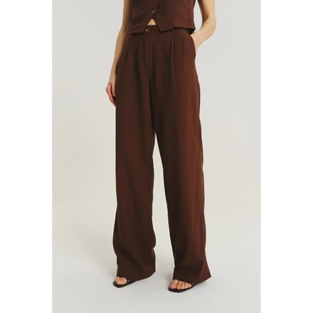 Linnen en viscose brede broek dames Greenpoint