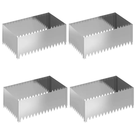 vidaXL - Gazonrand - 4 - st - 100 - x - 60 - x - 35 - cm - Staal - Zilverkleurig