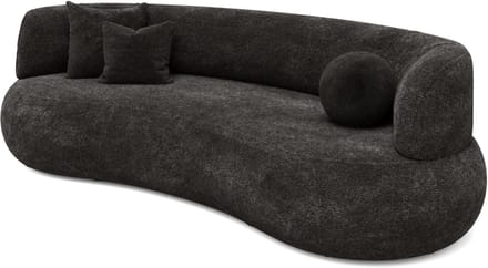 MASSIVMOEBEL24.DE 2-zitsbank donkergrijs 100% polyester 253x100x77 cm SOFAS gemonteerd