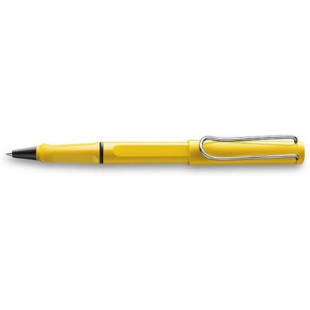 Lamy rollerpen, model safari yellow, met een uitwisbaar blauwe vulling