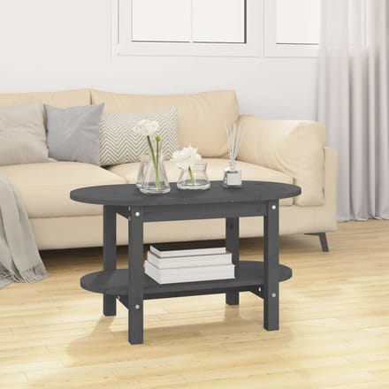 vidaXL - Salontafel - 80x45x45 - cm - massief - grenenhout - grijs