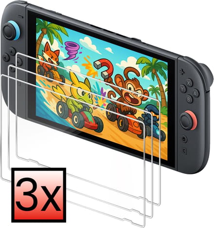 Screenprotector Geschikt voor Nintendo Switch 2 Bescherm Glas Screen Protector - 3 PACK