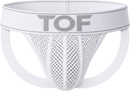 TOF Paris Mesh Jock White/White - MAAT S - Heren Ondergoed - Jockstrap voor Man - Mannen Jock