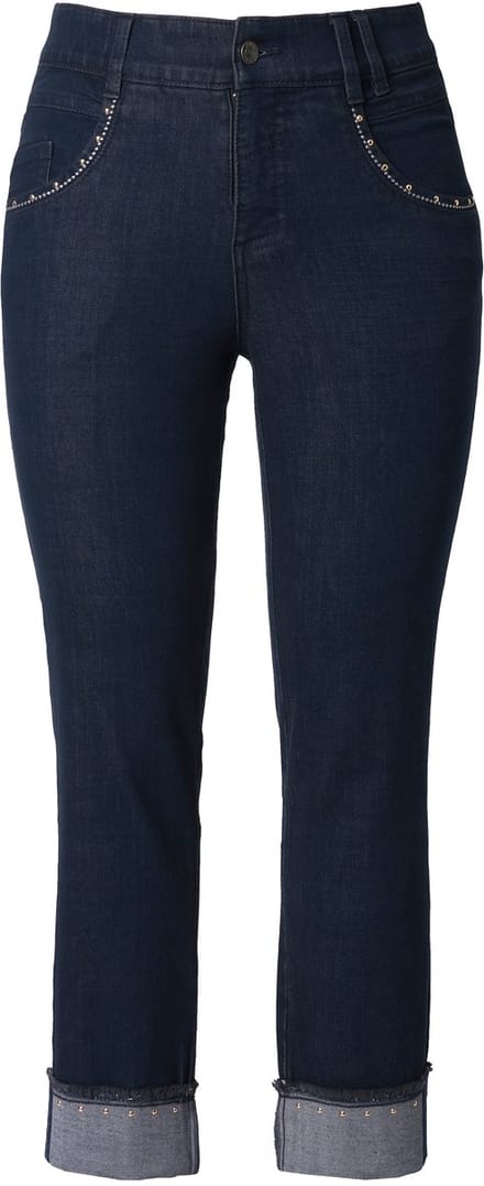 Laurasøn - Dames - Jeans slim fit - Donkerblauw denim - Maat 48