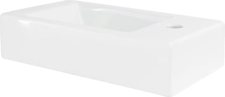 Rechthoekige wastafel zonder overloop 46x26x11 cm Wit keramiek LuxeBath