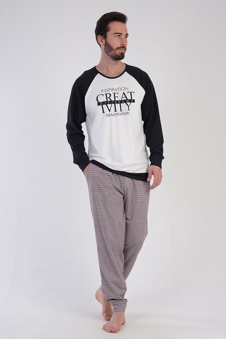 Vienetta - Heren Pyjama Set, Lange Mouwen - M