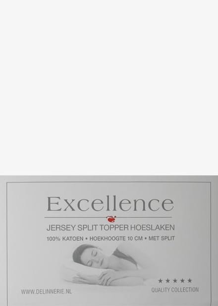 Excellence Jersey Split Topper Hoeslaken - Tweepersoons - 160x200/210 cm - White