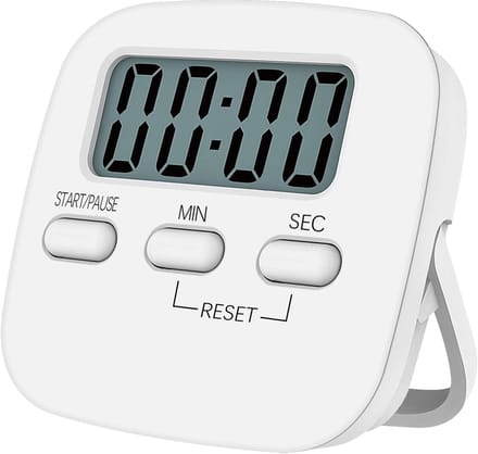 SnelShoppen - Grote LCD Keuken Timer met Magnetische Stopwatch, Hard Alarm en Duidelijke Weergave voor Koken en Bakken in de Keuken (Wit)