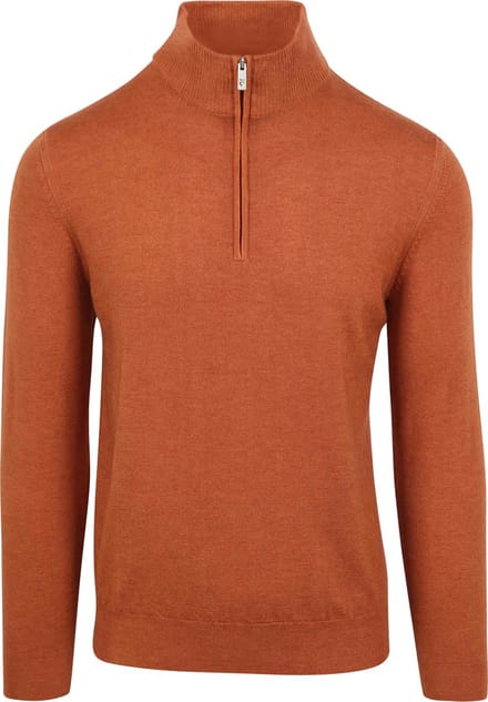 R2 Half Zip Trui Merino Wol Brique - Maat S - Heren - Quarter zip