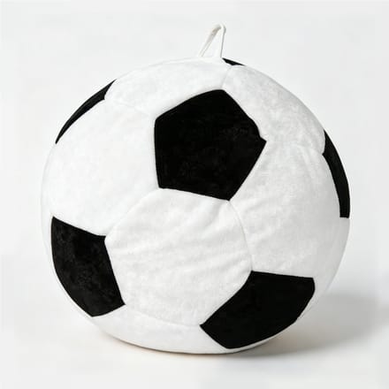 Zitzak - Voetbal Design - Comfortabele Lazy Sofa - Flanel - Woonkamer & Slaapkamer - Zwart/Wit