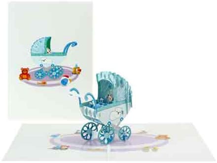 Wenskaart Kiriori 3D- Geboorte Jongen - met Envelop
