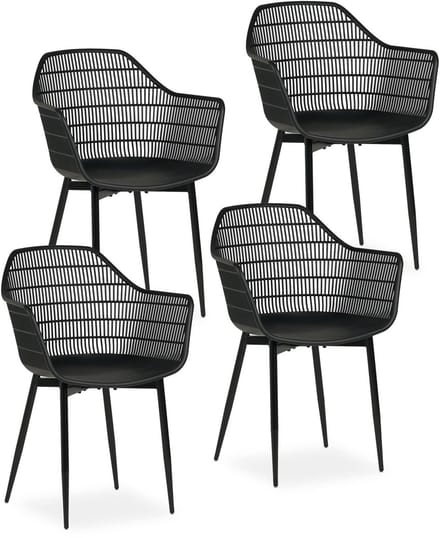 Tuinstoelen MARGHERITA, set van 4 – Zwart