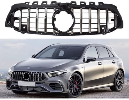GT Grill Compatibel met Mercedes A-Klasse W177 V177 2018-2023 chrome
