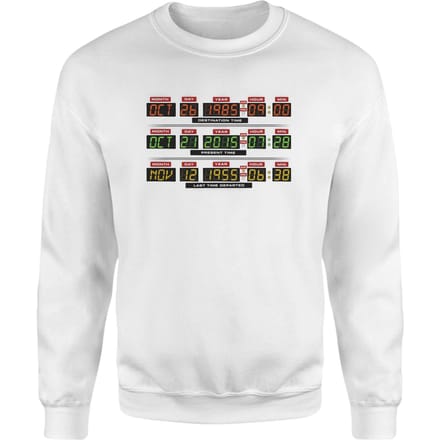 Back To The Future Destination Clock Sweatshirt - White - XS