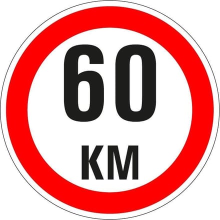 Maximaal 60 km sticker, A1 400 mm