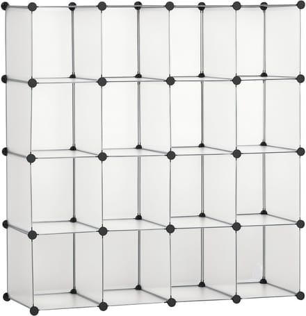 HOMCOM - Kubus Organizer - PP - Staal - 125L x 32B x 125H cm - Wit