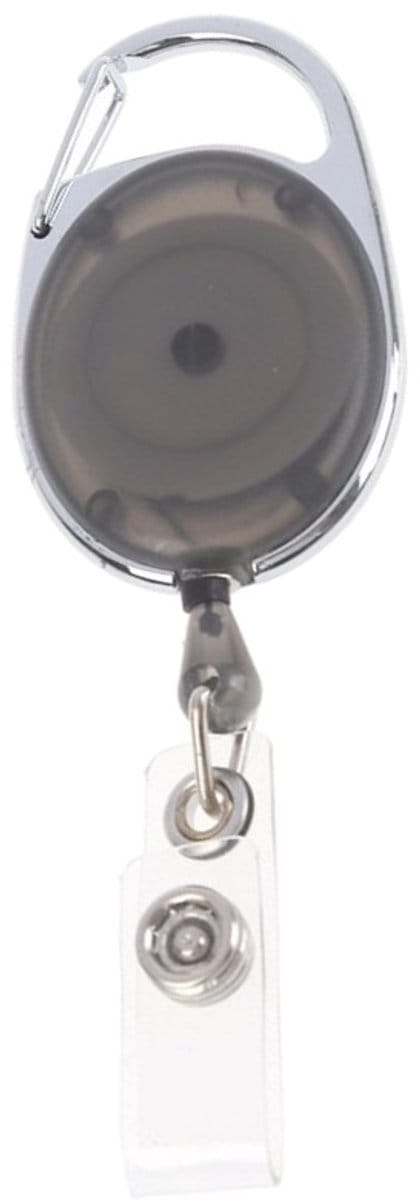 Badgehouder met clip - Badgehouder met trekkoord - Zwart transparant