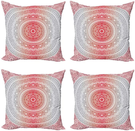 ABAKUHAUS – Dekokussenhoes 40×40 cm – 4-pack, Ombre Mandala Boho