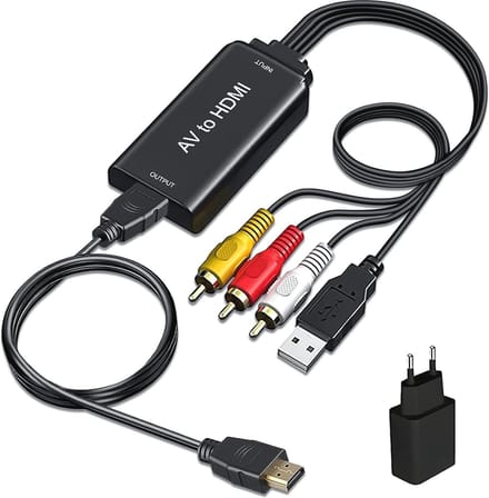 RCA naar HDMI Kabeladapter 1080P Converter met HDMI en USB Oplaadkabel