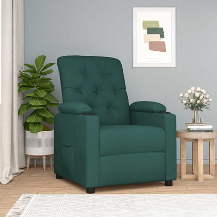 vidaXL - Fauteuil - verstelbaar - stof - donkergroen