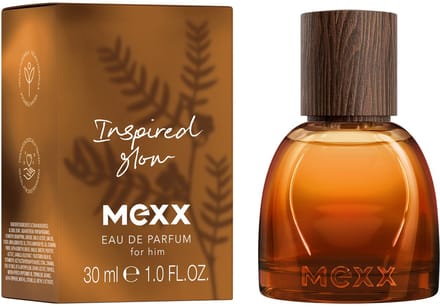 MEXX Inspired Glow Eau de Parfum voor heren, Opbeurend, Langhoudende geur, Vegan formule, 30 ml​