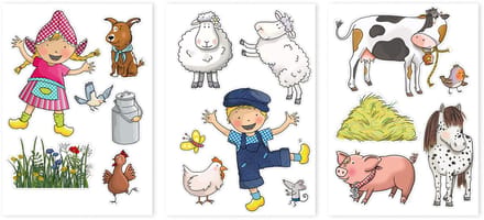 Fien & Teun - Muursticker A4 set